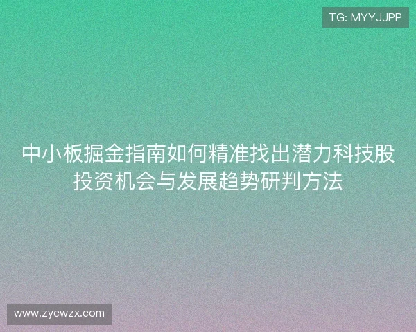 中小板掘金指南如何精准找出潜力科技股投资机会与发展趋势研判方法 中小板掘金指南如何精准找出潜力科技股投资机会与发展趋势研判方法